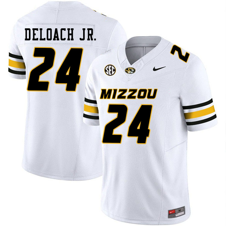 Men #24 Nicholas Deloach Jr. Missouri Tigers College Football Jerseys Stitched-White